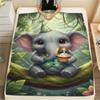 1PC Forest System Print FlAannel Blanket, High Quality Comfortable for All Seasons, Home Decor, Warmth and Comfort