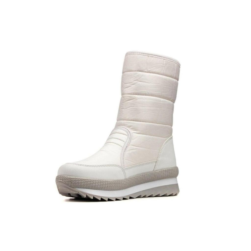Lässige Damen – Herren Erwachsene Schneestiefel, Fell-Einlegesohle, Klettverschluss, rutschfeste Sohle