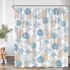 Nautical Cartoon Shower Curtain Tropical Fish Starfish Shell Seaweed Coral Underwater Bathroom Decoration Polyester Bath Curtain