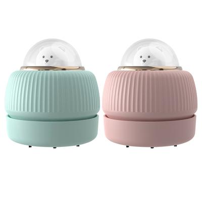 Desktop Vacuum Cleaner Cute Night Light Cordless Tabletop Vacuum Cleaner 1500mAh 360° Airflow for Cleaning Hair Crumb Keyboard