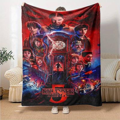 Stranger Supernatural Things Print Flannel Blanket High Quality Warm Comfortable Cover for All Seasons Perfect for Gifts Home Deco