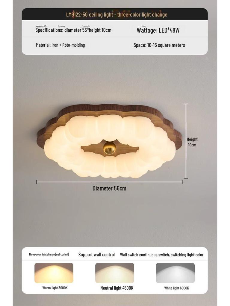 "Full Spectrum Eye Protection Ceiling Lamp - Modern Medieval Style for Bedroom, Children's Room, or Study"