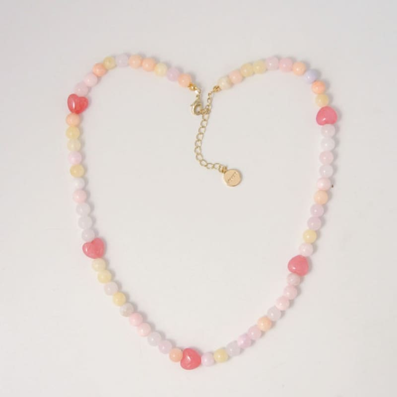 

objet213 Candy & Heart Necklace (2 colors) 2. Pink & Peach Mood
