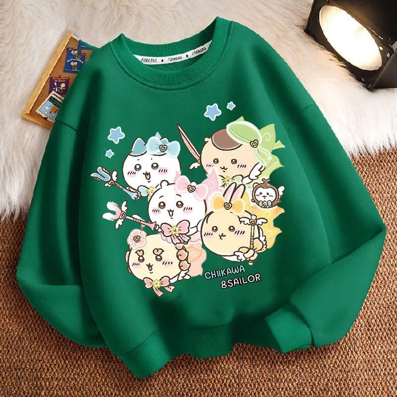 Kindermode Chiikaw Hoodies für Frühling und Herbst, Lässige Oberteile für Jungen und Mädchen