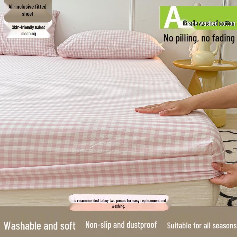 2025 All-Season Solid Color Fitted Sheet - Full Cotton Dustproof Mattress Protector
