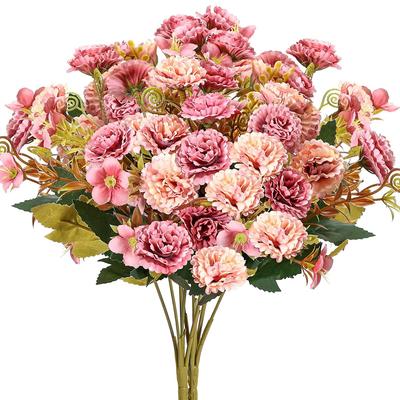 1PC Artificial Flowers European Small Clove Carnations Home Pography Christmas Decoration Handmade Wedding Diy Materials