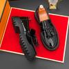 Luxury Designer New Black White Tassels Height Increasing Leather Casual Shoes For Men Loafter Formal Wedding Dress Homecoming