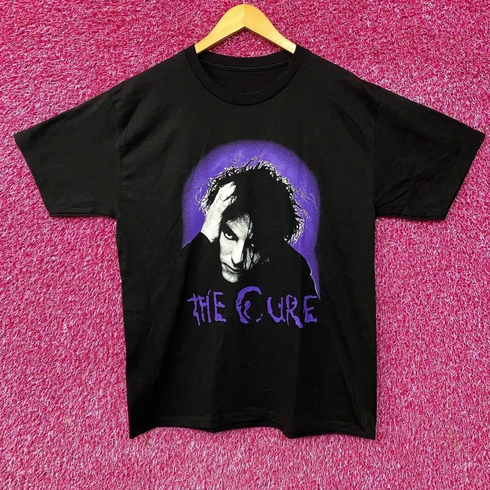 Vintage Style The Cure Robert Smith Shirt Black Graphic Band Tee Retro PA8157 S