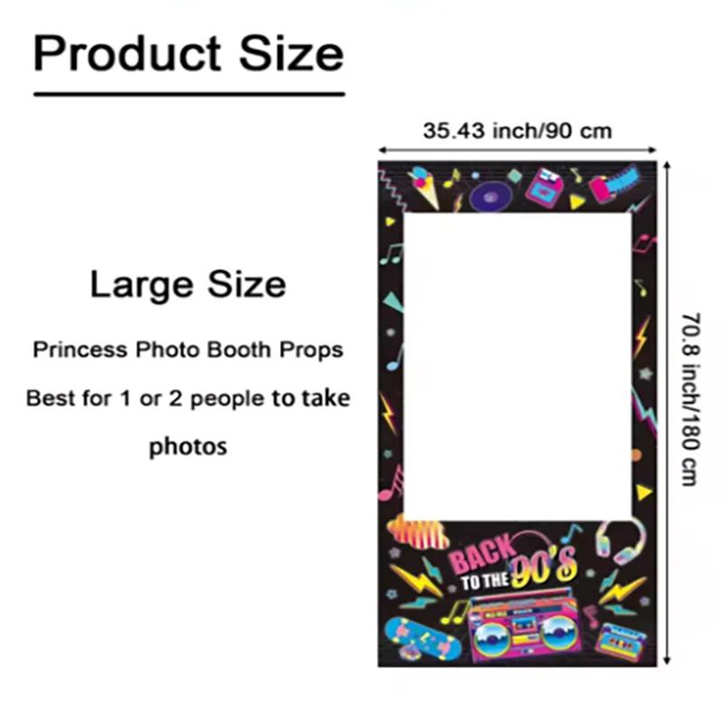 80s Music Festival Party Photo Frame Props Hip Disco Rock Recorder Shooting Background Birthday Decorations Supplies Banner
