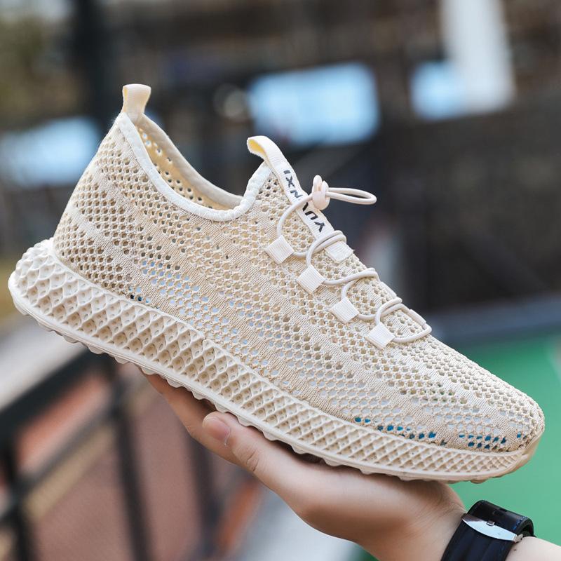 Mesh thin breathable men's shoes summer one-pedal shoes men's soft-soled hollow casual shoes men's air-conditioned board shoes tide