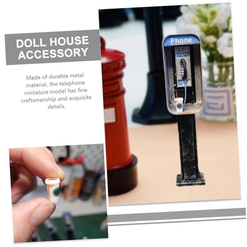 AEE2-Miniature American Ornament Old Public Doll House Doll House Vintage