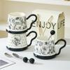 High-value Ceramic Mug, Coffee Cup Ins Wind Milk Cup, High-end Household Water Cup Souvenir