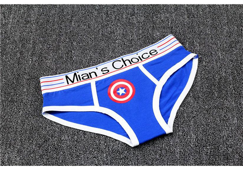Plus Size Women's Cotton Cartoon Triangle Boxer Briefs with Lettered Wide Waistband