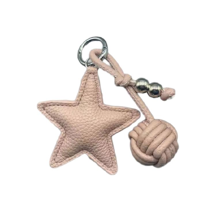 

Colorful PU Leather Star Keychain Purse Accessory Phone Decoration Backpack Ornament for Students and Travelers 1 рожевий