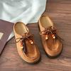 Niche lazy half slippers women's outer wear 2025 new retro Boken sandals with one foot comfortable thick bottom bag head drag