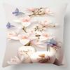 Square Pillow Case, D Printing Flower, Elegant and Fresh, Home Decoration, Living Room Sofa Cushion Cover, Pillow Case