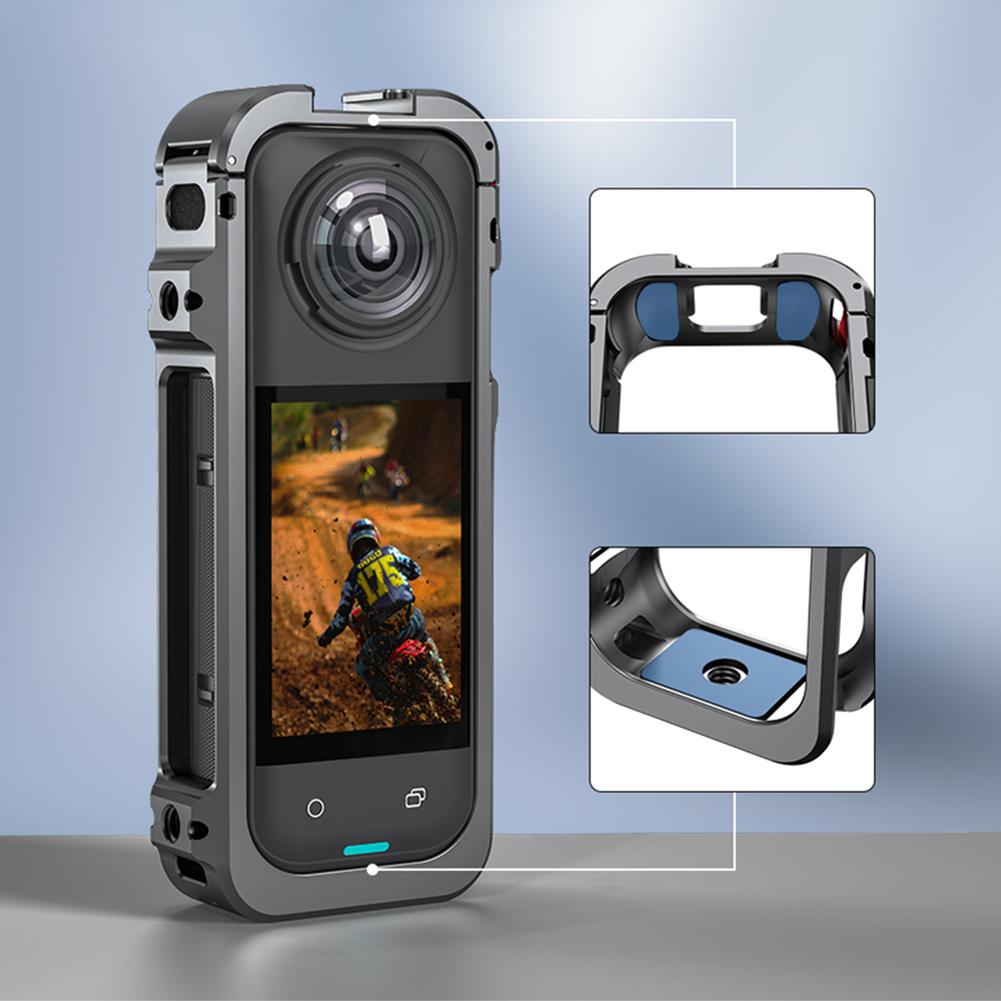 Aluminum Alloy Protective Case Camera Lens Protector Anti-scrach Silicone Protective Cover for Insta360 X5 Camera Accessories