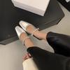 2025 New Fashion Spring Square Toe Women Mary Jane Shoes Fashion Crystal Buckle Casual Dancing Party Prom Shoes Slippers