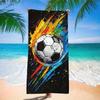 1pc Large Quick-Dry Soccer Beach Towel - Fast-Absorbing Microfiber Towel with Soccer Ball Design,Lightweight & Portable for Pool