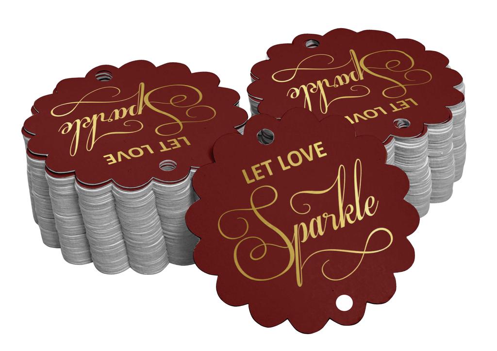 Inkdotpot 100 Pack Let Love Sparkle Wedding Favor Paper Tags Craft Real Gold Foil Hang