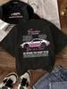 Pink Sports Car Freedom Women's Tee - Trendy Automotive Graphic, Casual Cool Top