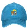 Copy Of Rilakkuma And Korilakkuma In The Rain Washed Baseball Cap Trendy Trucker Hat Unisex Men Sports Sun Visors Baseball Caps
