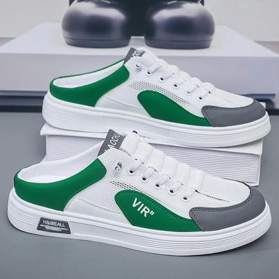 Módní letní nové venkovní síťované poloviční pantofle s pohodlnou měkkou podrážkou, módní všestranné trendy boty pro muže, prodyšné a volnočasové boty