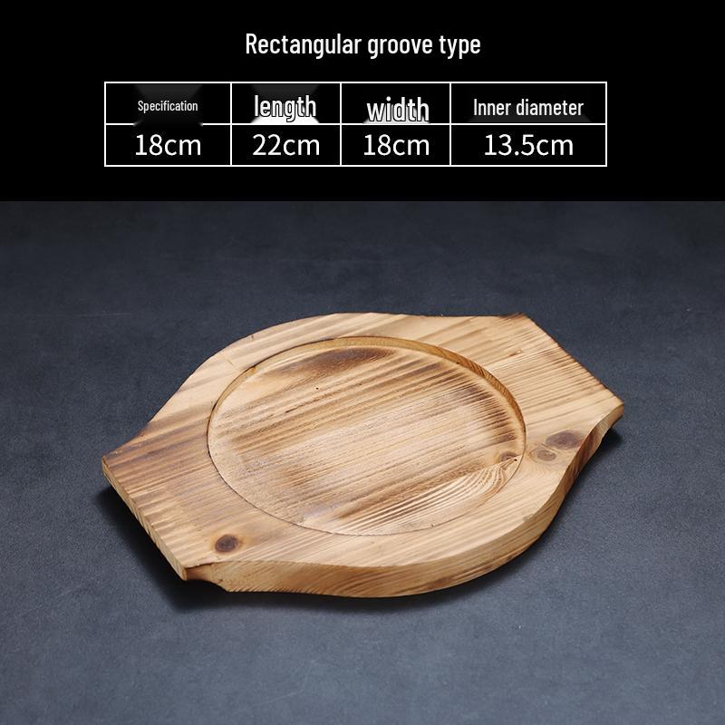 High-Temperature Resistant Fir Wood Heat Insulation Tray for Clay Pot Grilling
