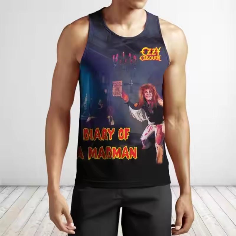 Classic Rock Ozzy Osbourne Koszulki bez rękawów z nadrukiem 3D Męskie Streetwear Hip Hop Oversize Fitness Siłownia Kamizelka Bezrękawniki Odzież Męska