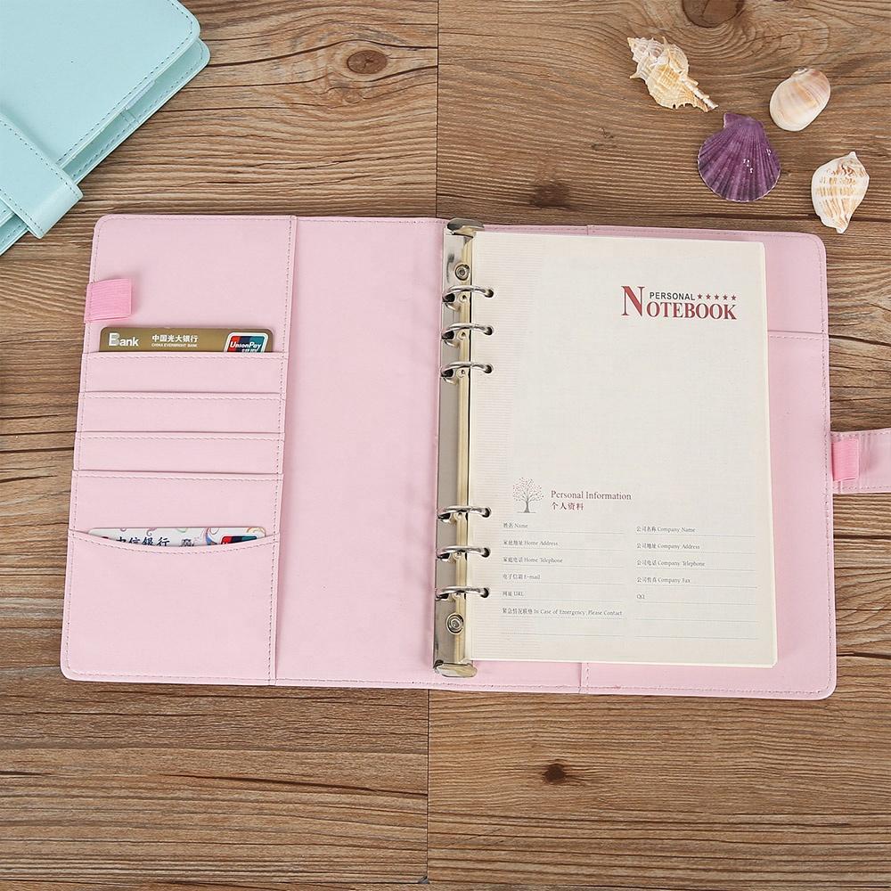 Colorful pink Blue Purple Yellow Ring Binder A5 Notebook Cover