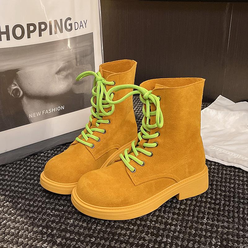 Soft Leather Platform Martin Boots Women's Summer Thin New Tooling Boots Outdoor Mountaineering Locomotive Short Boots