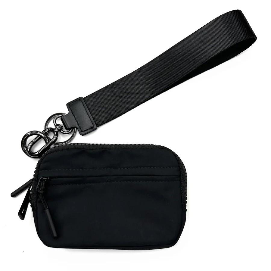 

With Wrist Zip Coin Purse Ladies Casual Travel Bag Waterproof Nylon Small Wallet Multifunctional Card Holder чорний