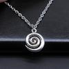 Fashion Jewelry Antique Silver Color Spiral Symbol Chain Necklace for Cool Girl