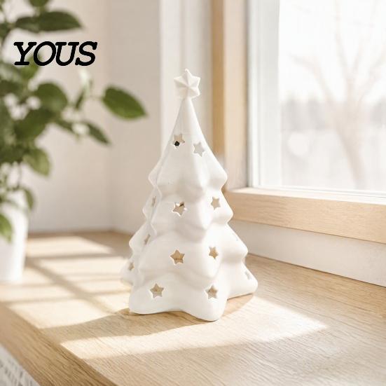 Hollow Star Ornament 3D Printed Christmas Tree Lampshade with Design, Figurine, Festive Desktop Accessory Creative for Home Holiday Decor