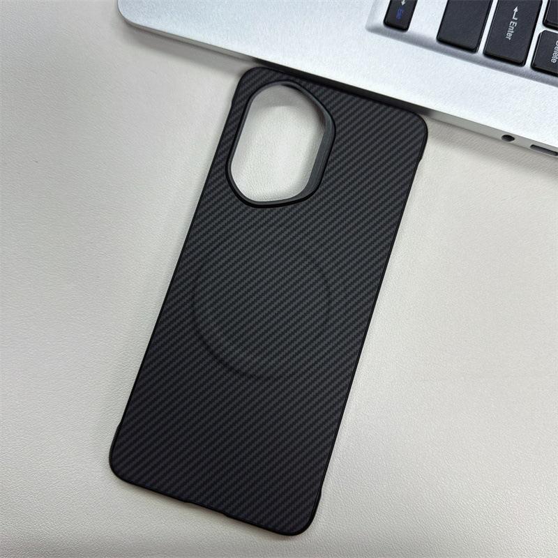 Applicable To Honor 400 Mobile Phone Case Without Border Large Hole Carbon Fiber Pattern Sticker Honor90Pro Magnetic Anti-drop Protection