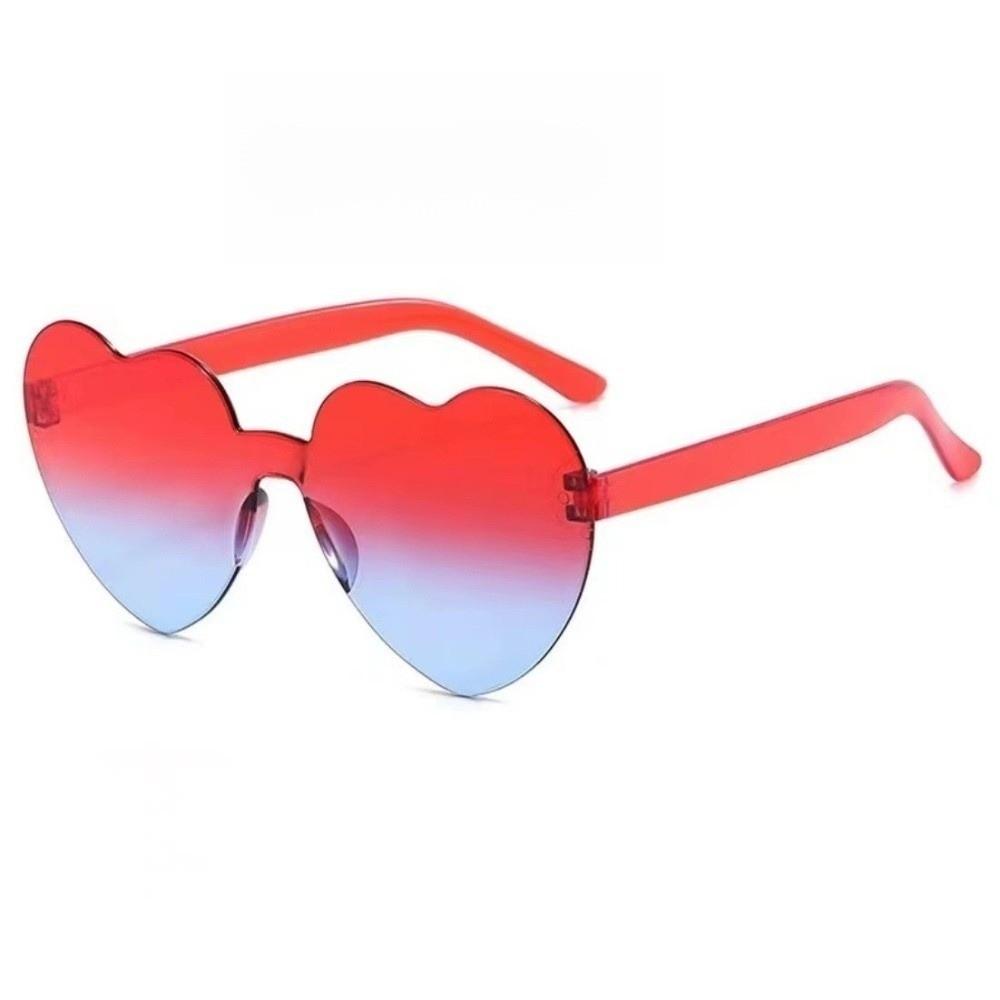 Trendy Love Heart Shape Sunglasses UV Protection Colorful Gradient Sunglasses  Women