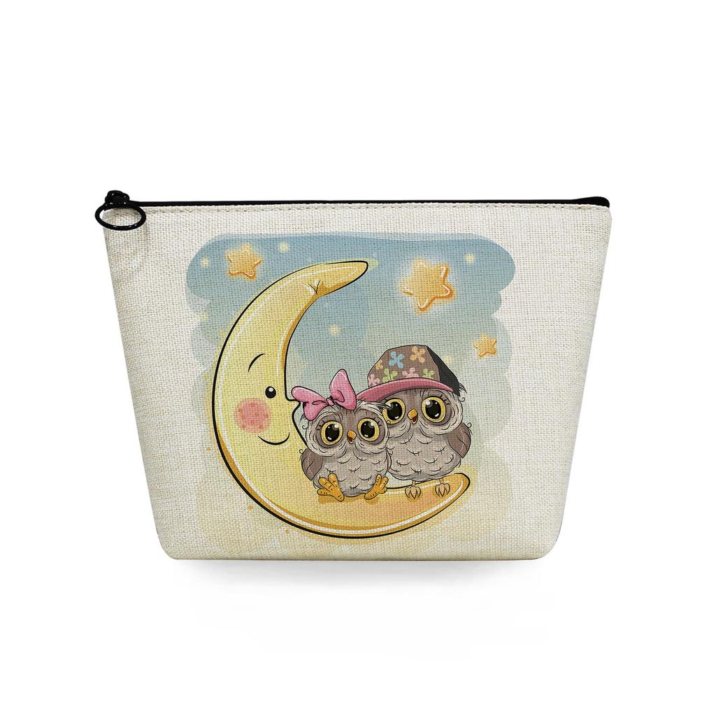 Women Owl Print Cosmetic Bag Toiletries Organize Travel Storage Case 6714