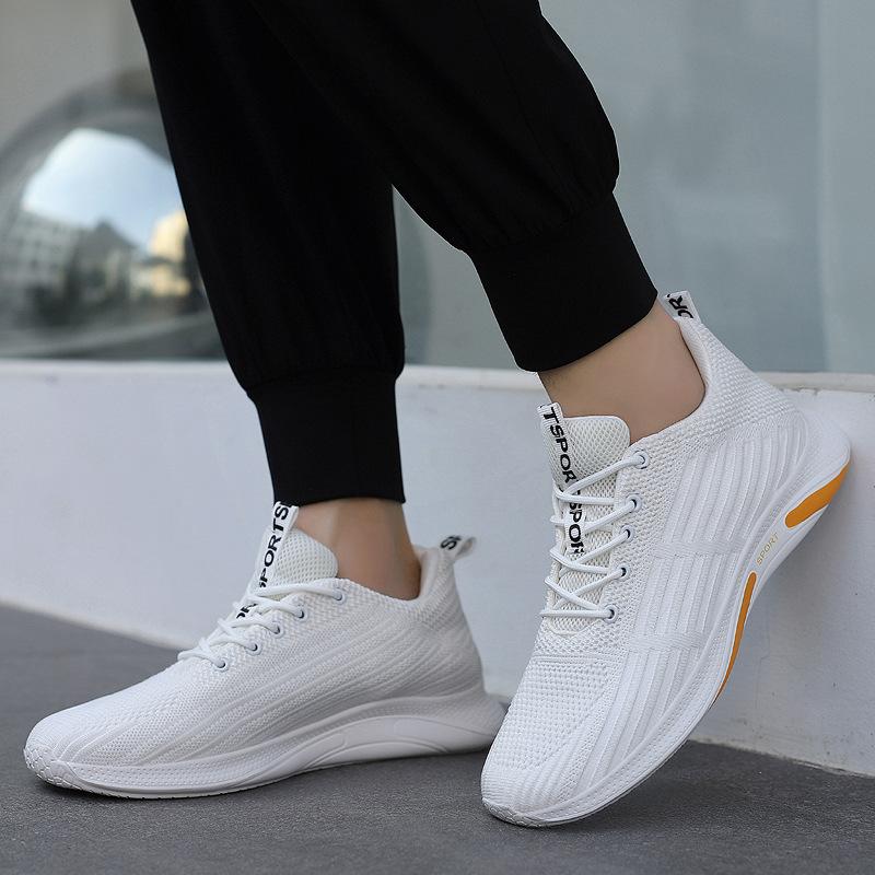 Men's breathable sports shoes soft-soled running versatile men's shoes invisible height increase 7CM thin mesh casual shoes