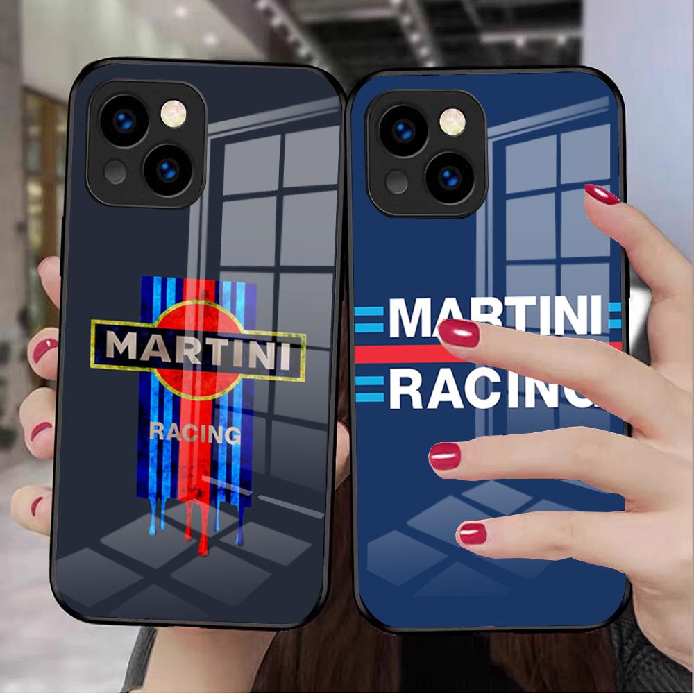 Racing M-Martini-ES Handyhülle Für IPhone 17 Pro Max 16 15 14 Pro Max 13 11 X Xs Xr 8 7Plus Glasabdeckung