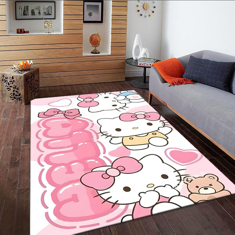 Pink Kitty Birthday Party  Carpet, Kitchen Rugs, Yoga Mat, Non-Slip Mats, Rug for Bathroom, Living Room bedroom, Camping Rugs Christmas Gift