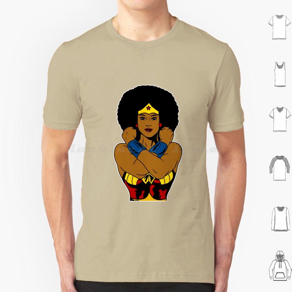 Strong Black Superhero Woman Afro Melanin T Shirt 6xl Cotton Cool Tee African American Africa Afro American Superhero Black