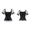 Overbust Corset Bustier Top Women With off Shoulder Sleeves Plus Size Burlesque Costume Hollow Mesh Floral Sexy Corselet