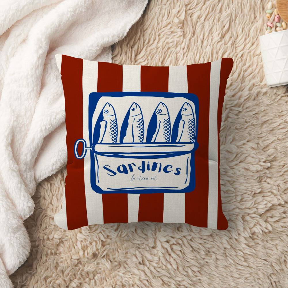 Colorful Sardine Lobster Fish Office Cushion Pillowcase Car Cushion CoverXCM Lumbar Pillowcase Sofa Pillowcover