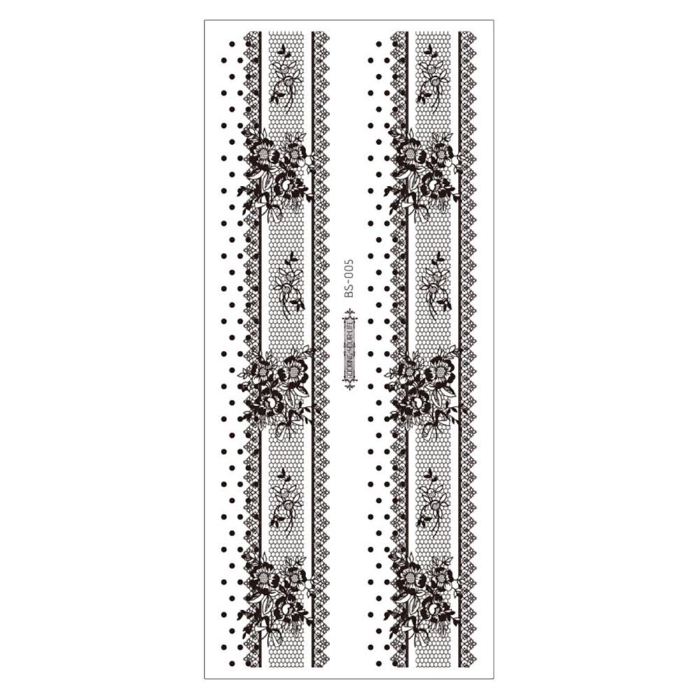 Waterproof Black Lace Thigh Garter Henna Temporary Tattoo Stickers