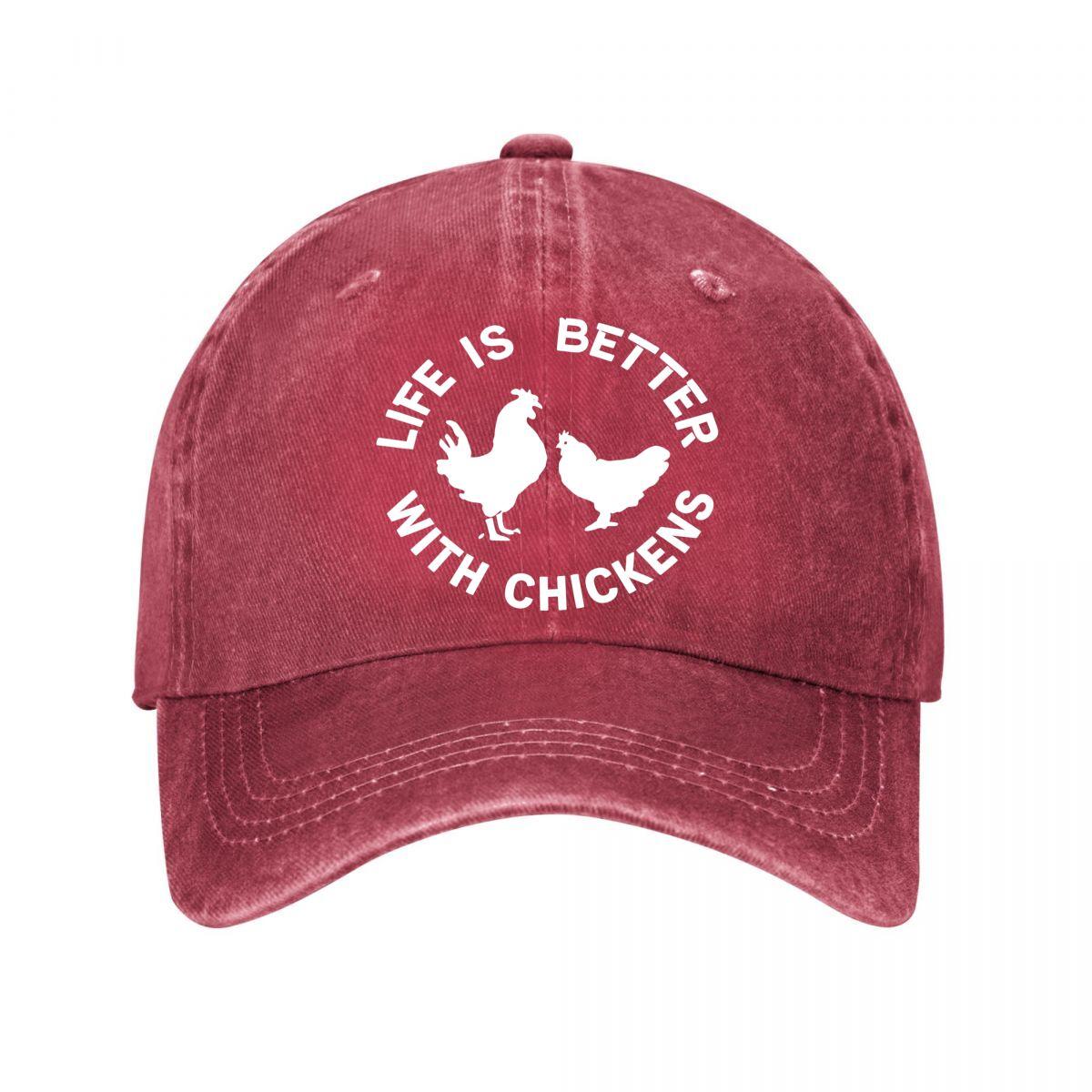 Washed Cotton Chicken Embroidery Vintage Baseball Cap  New Vintage Washed Cotton Baseball Cap Parent Kids Sun Hats Adjustable