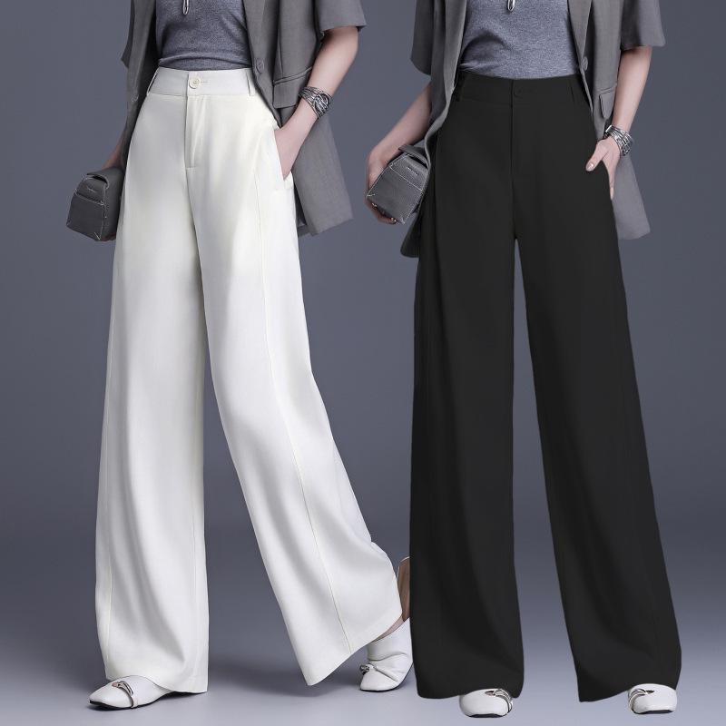 Women's 2026 High-Waisted Wide-Leg Lyocell Pants - Fashionable Loose-Fit Trousers with Elegant Drape