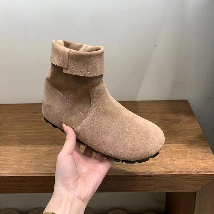

Vintage Martin boots women s shoes autumn 2024 new soft-soled breathable cover tube boots flat-bottomed round head short boots single boots 40 верблюд