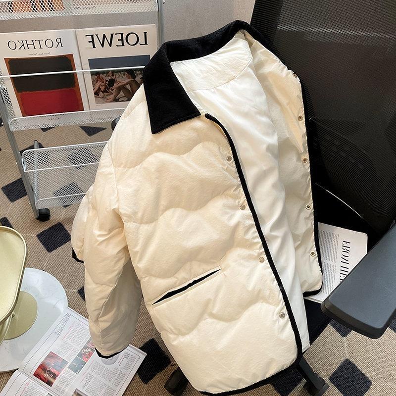 Down cotton-padded clothes for women's winter loose casual cotton-padded clothes fashionable and light student cotton-padded jackets couple jackets