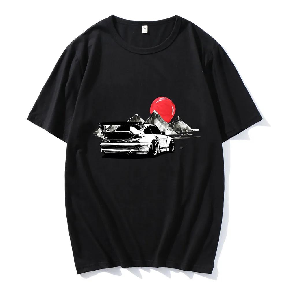 JDM Racing Car Printing T-shirt Casual Cotton High Quality Tee-shirt Summer Spring Harajuku Streetwear Graphic Printing Clothing