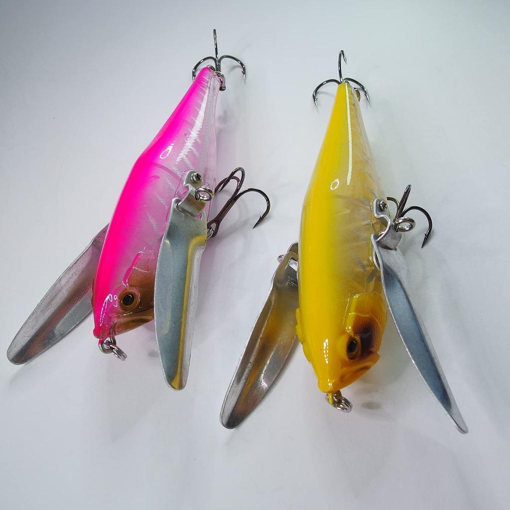 Momo Lure Large Crawler Cicada Cicada Dodge Big Bass Fishing Yellow Bone Bait, Lure, Cicada, (Pink & Set)
